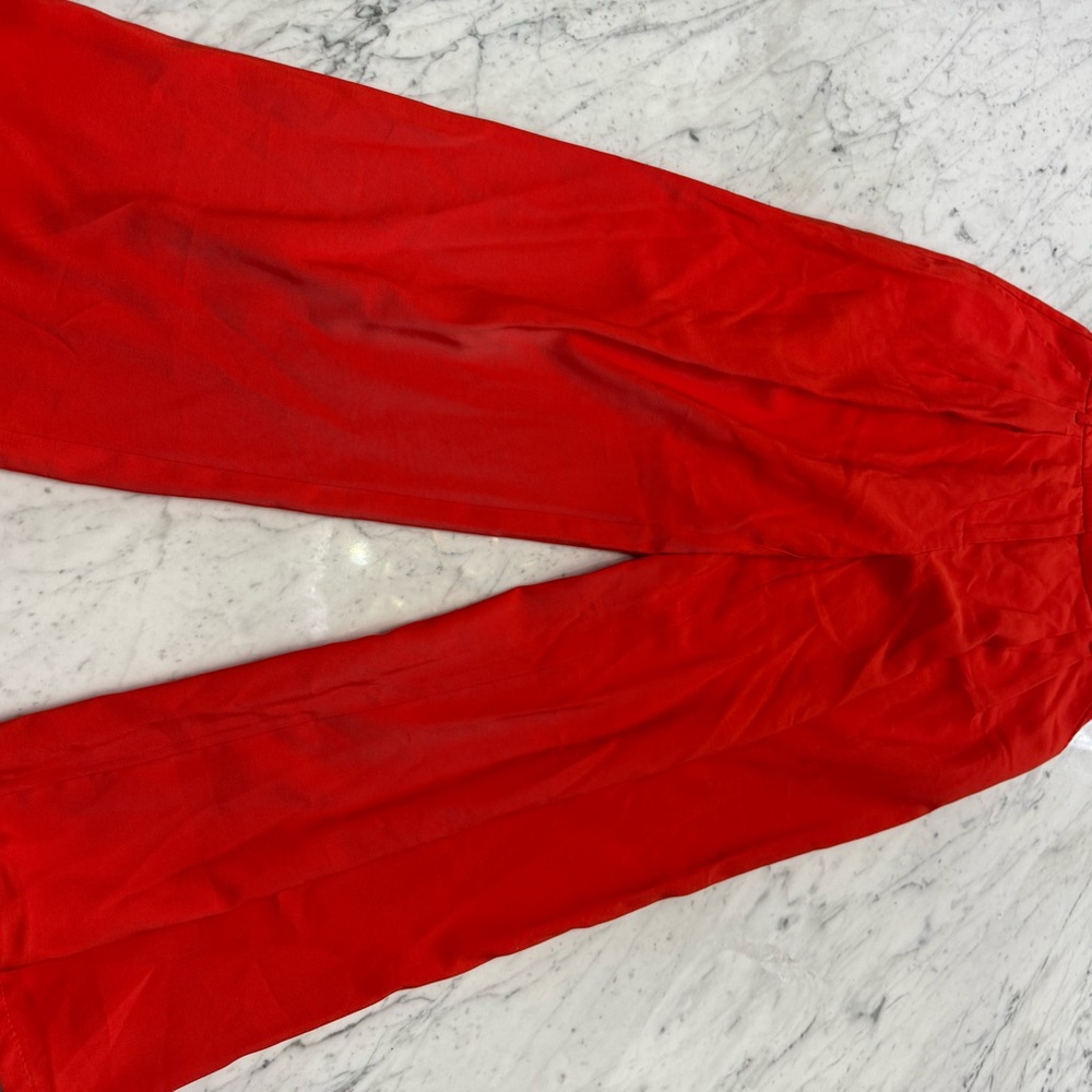 NEW Lucy Paris Wide Leg Red Trousers Pants - Size XS - Picture 3 of 6